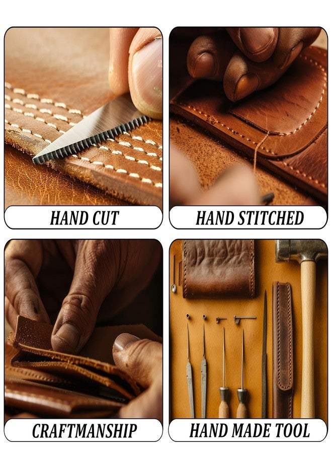 PAHAL Leather Tool Bag 5 Pockets with 1 Leather Prime quality Hammer Holder and 1 Tape Holder (Brown, 8.5 x 9 inches) - Image 3